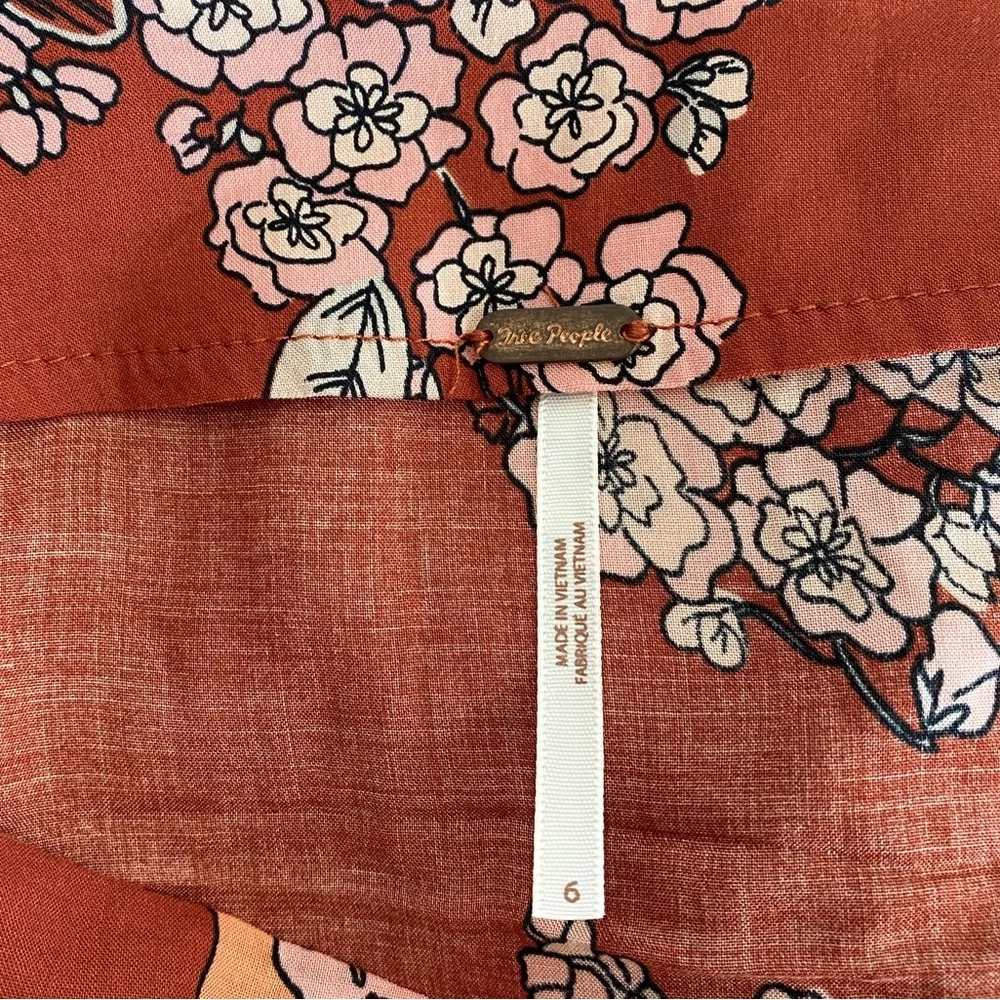 Free People Floral Wrap Midi Skirt NWT - Picture 12 of 14